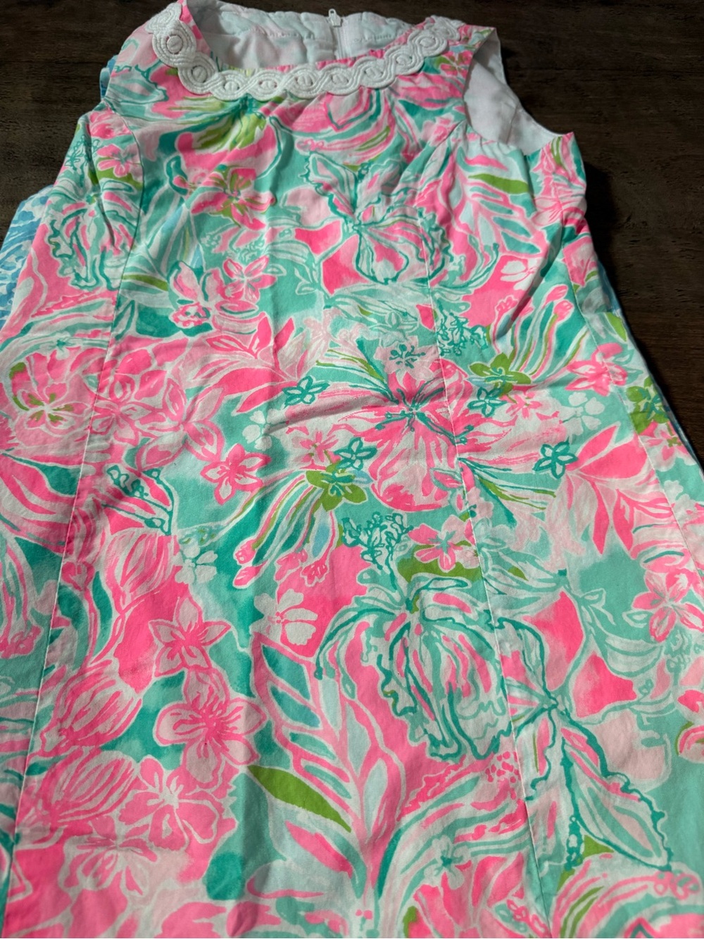 Lilly Pulitzer Pink and Aqua Floral Sleeveless Dress